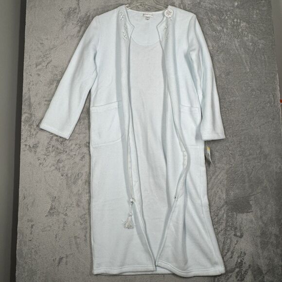 Miss Elaine Robe Womens Medium Green Essentials Brushed Terry Housecoat Granny - Picture 4 of 10